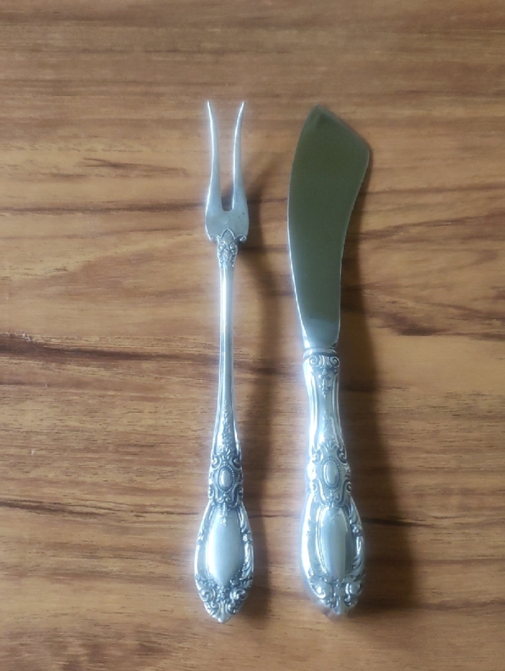 Vintage Towle Sterling Butter Knife & Pickle/Olive Fork, "King Richard", 2 Pcs